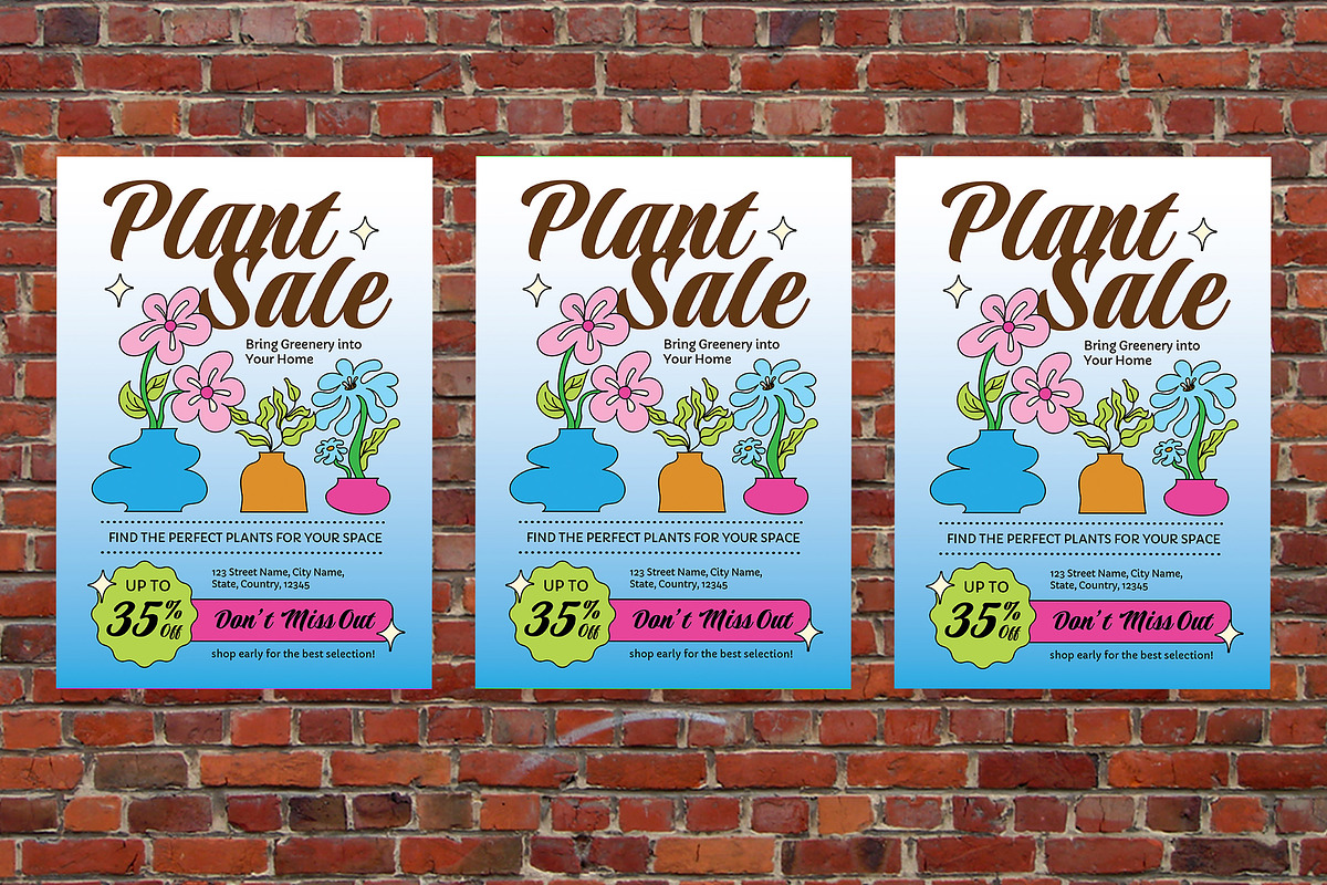 Hand Drawn Flat Plant Sale Flyer Set, a Flyer Template by Aiyari Graphic (Photo 3 of 3)