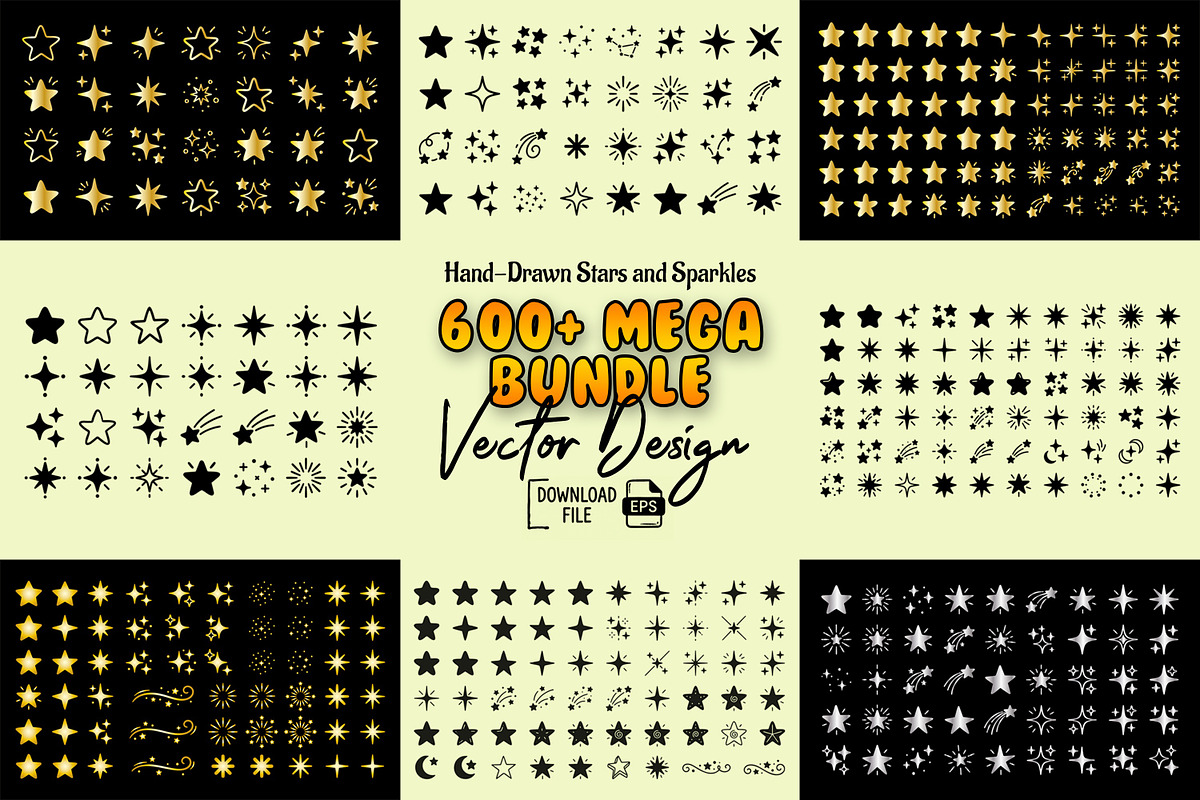 Hand Drawn Star and Sparkles Doodles, an Object Graphic by zahidhossainalif (Photo 1 of 13)