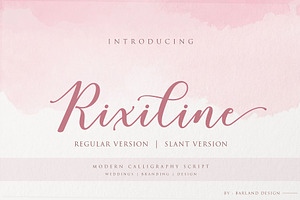Rixiline Script Font, a Script Font by Barland Design