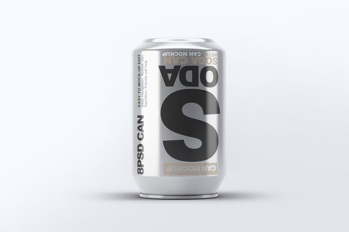 Soda Can Mock-Up, a Product Mockup by DesignRushMarket (Photo 5 of 8)