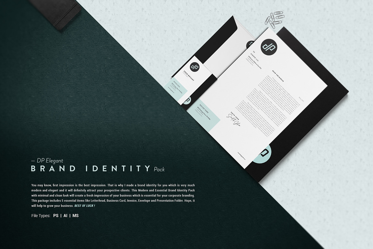 DP Elegant Corporate Identity Pack, a Stationery Template by AyshaCanvas (Photo 2 of 7)