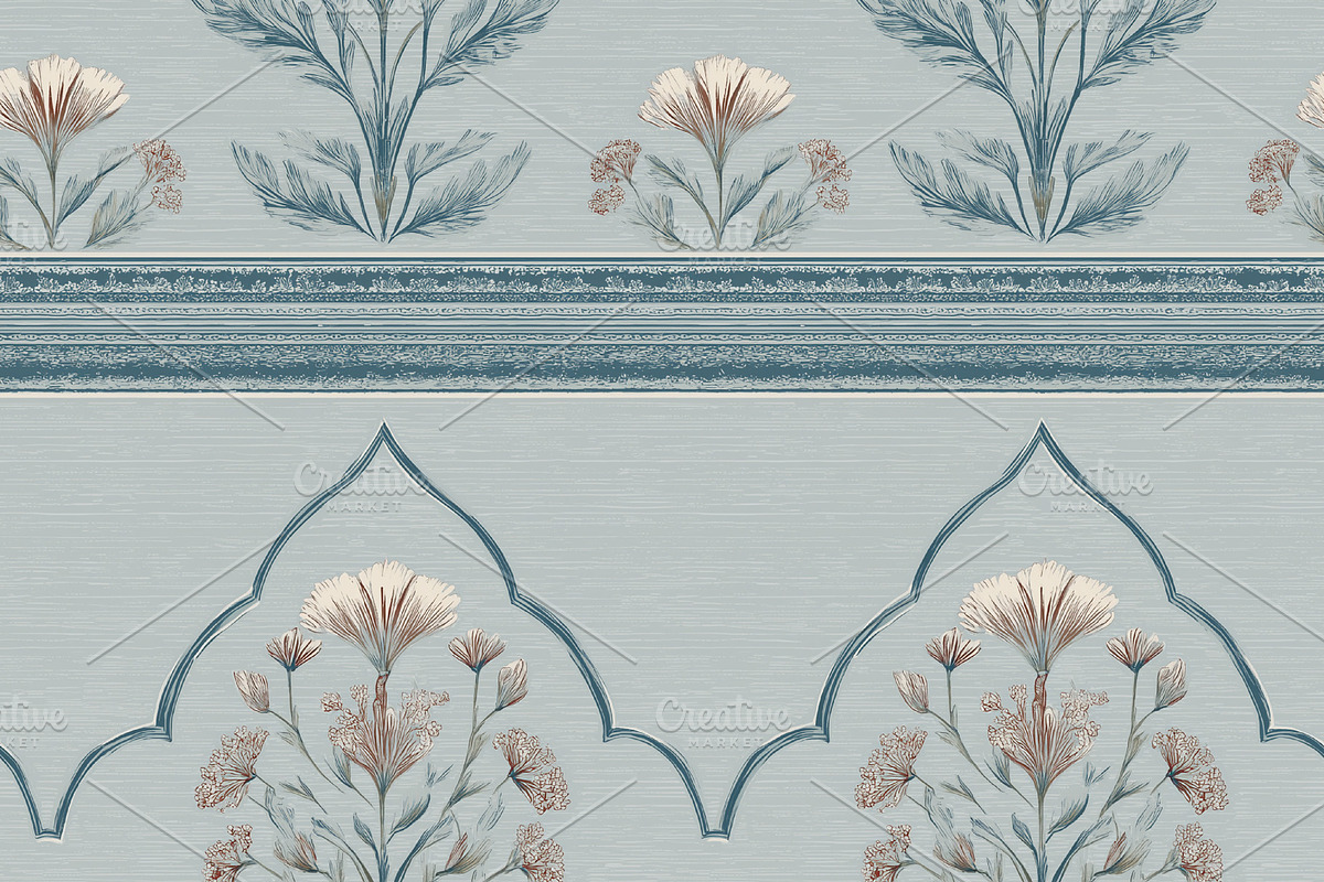 Seamless pattern, seamless botanical indian mughal pattern creat, a Pattern Graphic by Studio ANNA