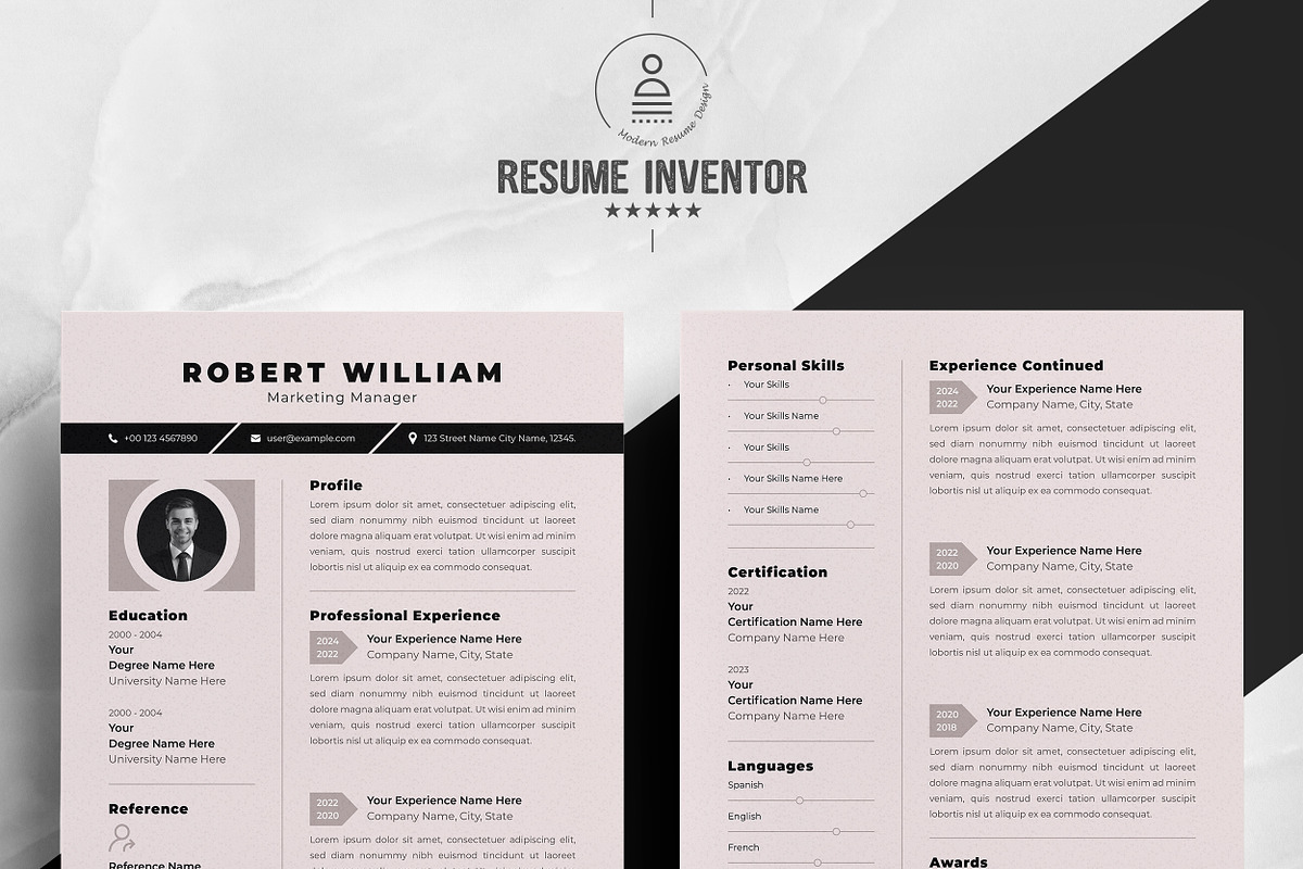 Neutral Toned CV Template preview 2