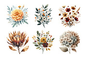 Watercolor Fall Floral Clipart, an Illustration by Daily.Designs (Thumbnail 3 of 5)