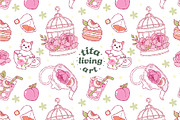 Peach Tea Time Seamless Pattern, a Food Illustration by TitaLivingArt (Thumbnail 2 of 10)