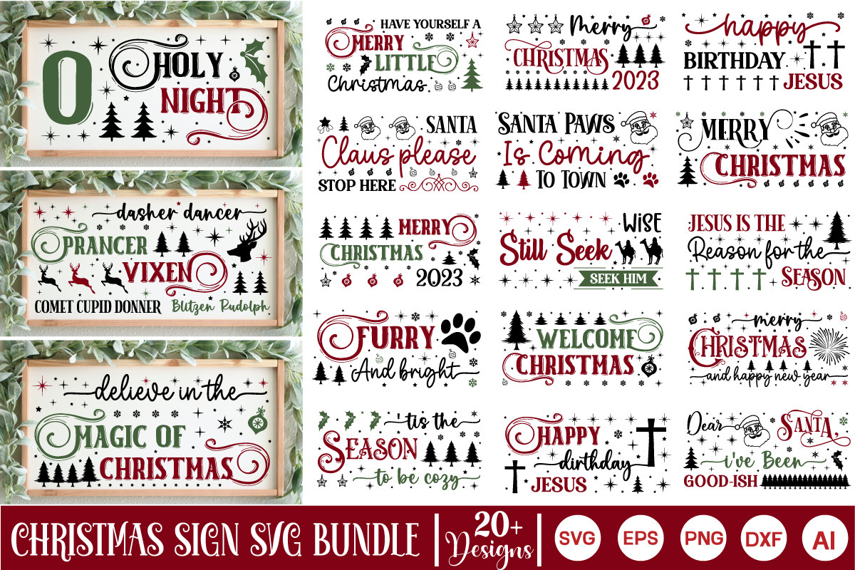 Mega Christmas Farmhouse Bundle, an Object Graphic by GraphicPicker (Photo 7 of 13)