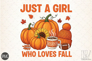 Just a Girl Who Loves Fall Halloween, an Illustration by Libby Wishes