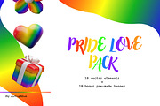 Pride Love Pack vector 3D, a Seasonal Illustration by Arhipteia (Thumbnail 4 of 8)