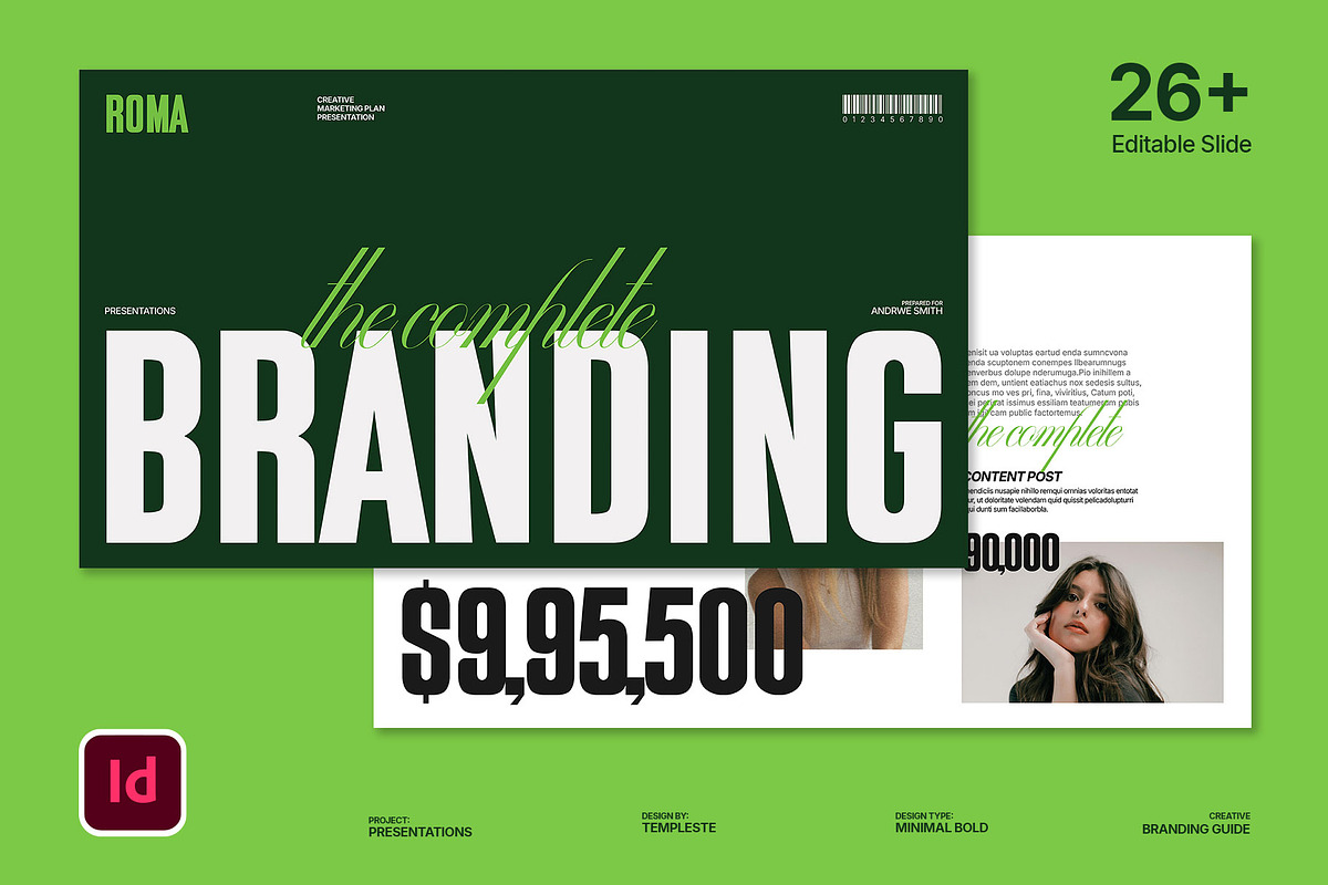 ROMA | Creative Brand Guidelines, a Branding & Logo Template by Templeste (Photo 1 of 8)