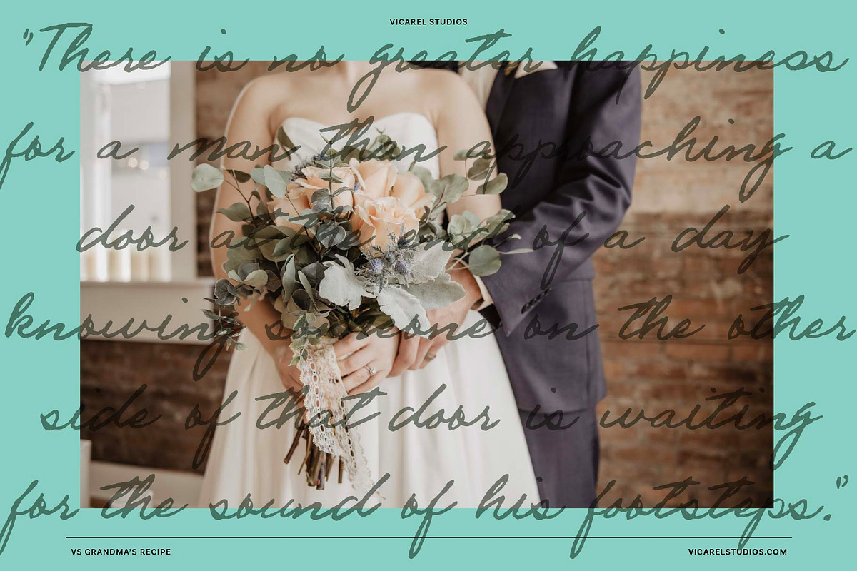 VS Grandma's Recipe Handwritten Font, a Script Font by Vicarel Studios (Photo 8 of 16)