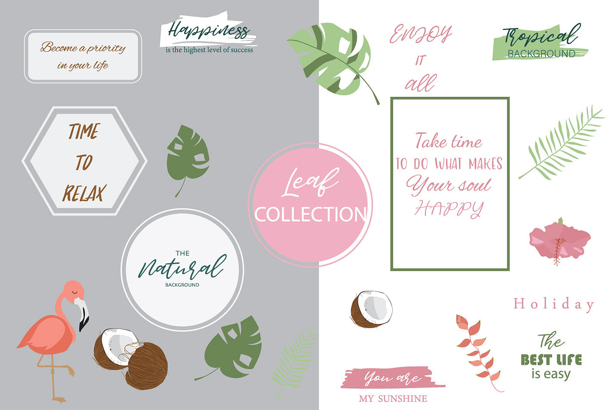 12 cute tropical design cards1#, a Card Template by Piixypeach (Photo 3 of 3)