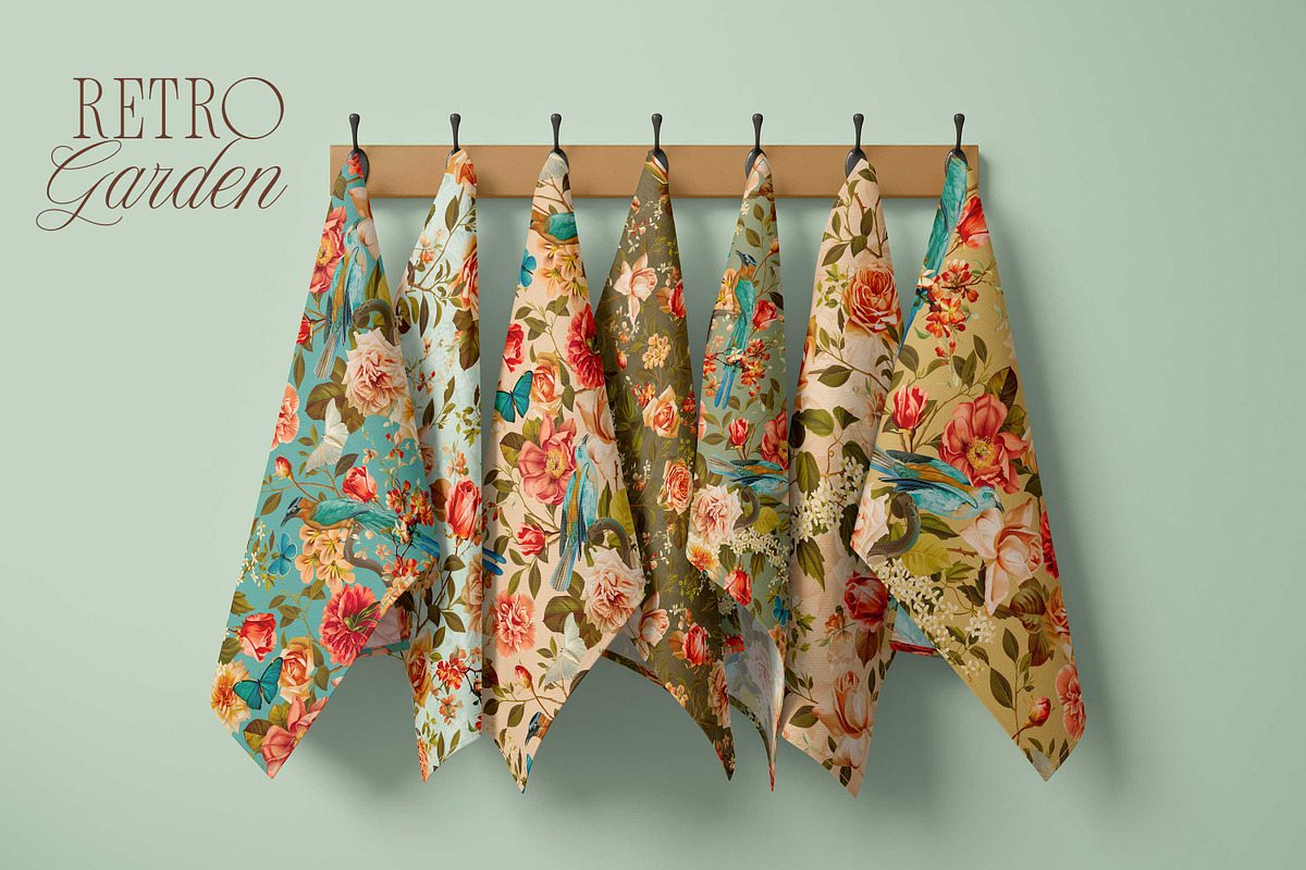 Retro Garden Floral Pattern Kit, a Decorative Illustration by Eclectic Anthology (Photo 5 of 11)