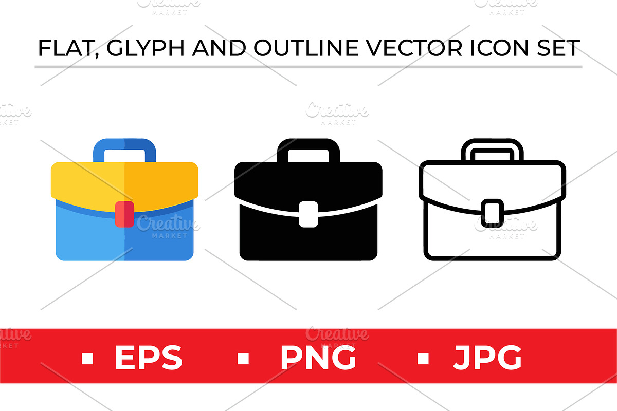 Briefcase Icons Set, an Outline Icon by Artonix (Photo 1 of 2)