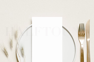 Neutral 4x9 Menu Card Mockup