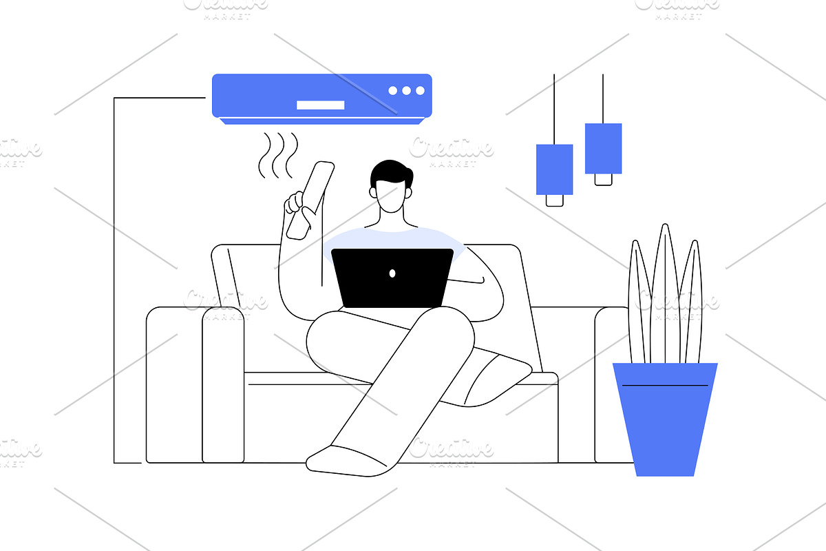 Air conditioning isolated cartoon, a Person Illustration by Visual Generation