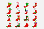 Christmas Stocking 3D Icon Set, an Object 3D Model by Eklip Studio (Thumbnail 2 of 2)