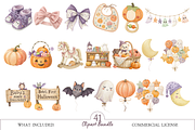 Watercolor Little Boo Clipart, a Decorative Illustration by MockupWizard (Thumbnail 3 of 5)