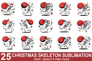 Christmas Skeleton Sublimation PNG, a Graphic by crative8112