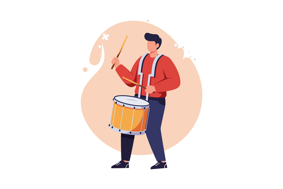 A young man energetically playing a, an Illustration by designvectx