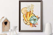 Fall Pumpkin, Corn and Pampas Grass, a Food Illustration by TanyaOak (Thumbnail 2 of 10)