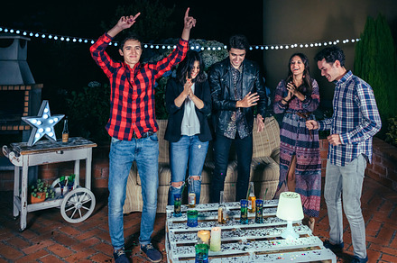 Happy friends dancing and having fun in a party containing party over, a Person Photo by davidpereiras