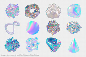 Holo Iridescence 3D Shapes Graphics