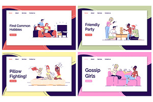 Friends relax landing page, a Landing Page Template by IMG Visuals