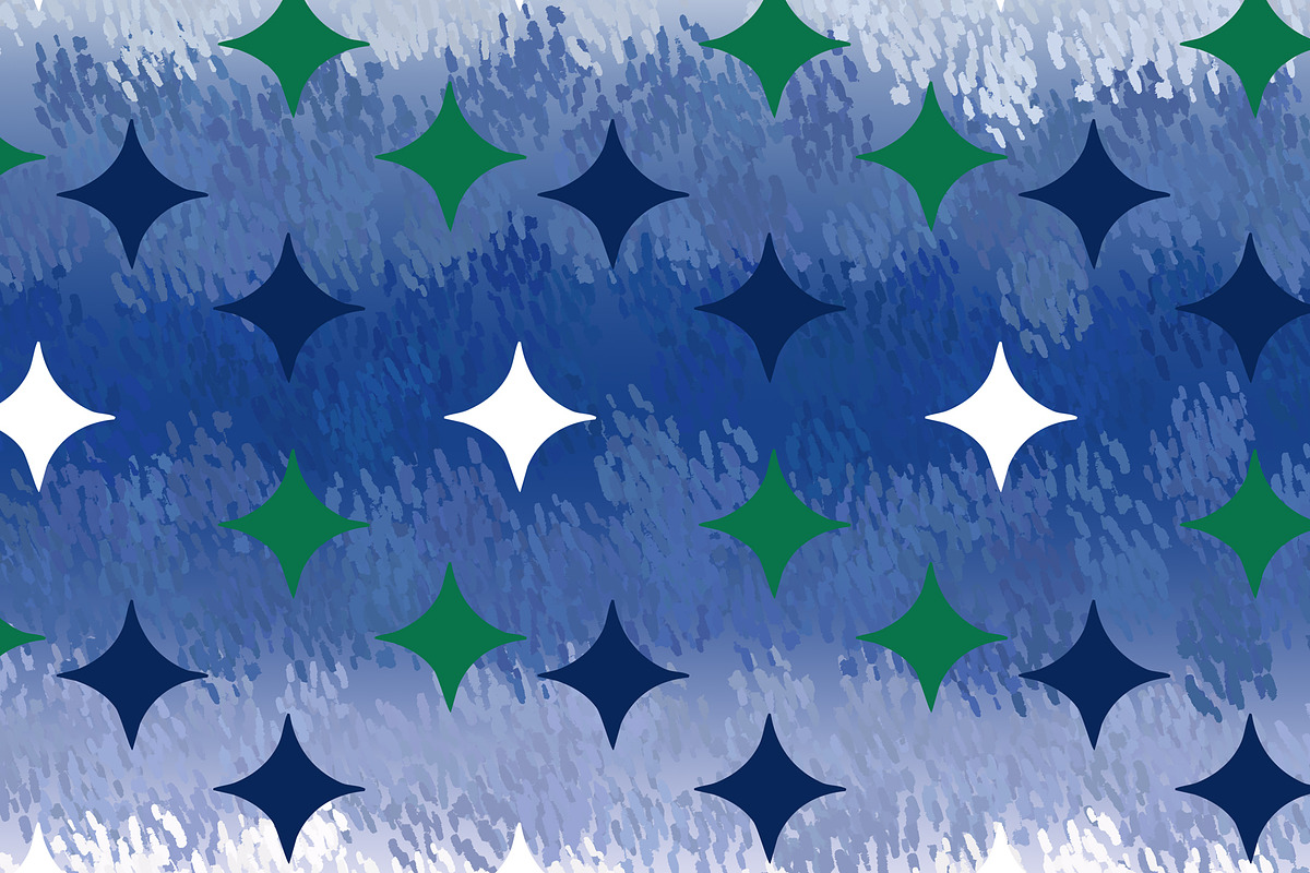 Diamond on Blue White and Green, a Pattern Graphic by Sharon Schwalbe (Photo 7 of 7)