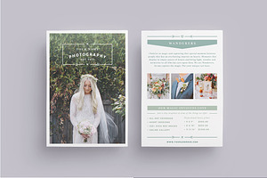 WANDERERS Wedding Flyer Price List