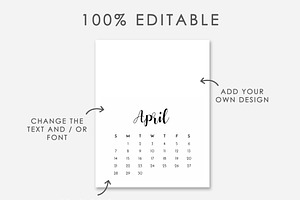 2025 Calendar Template Photoshop