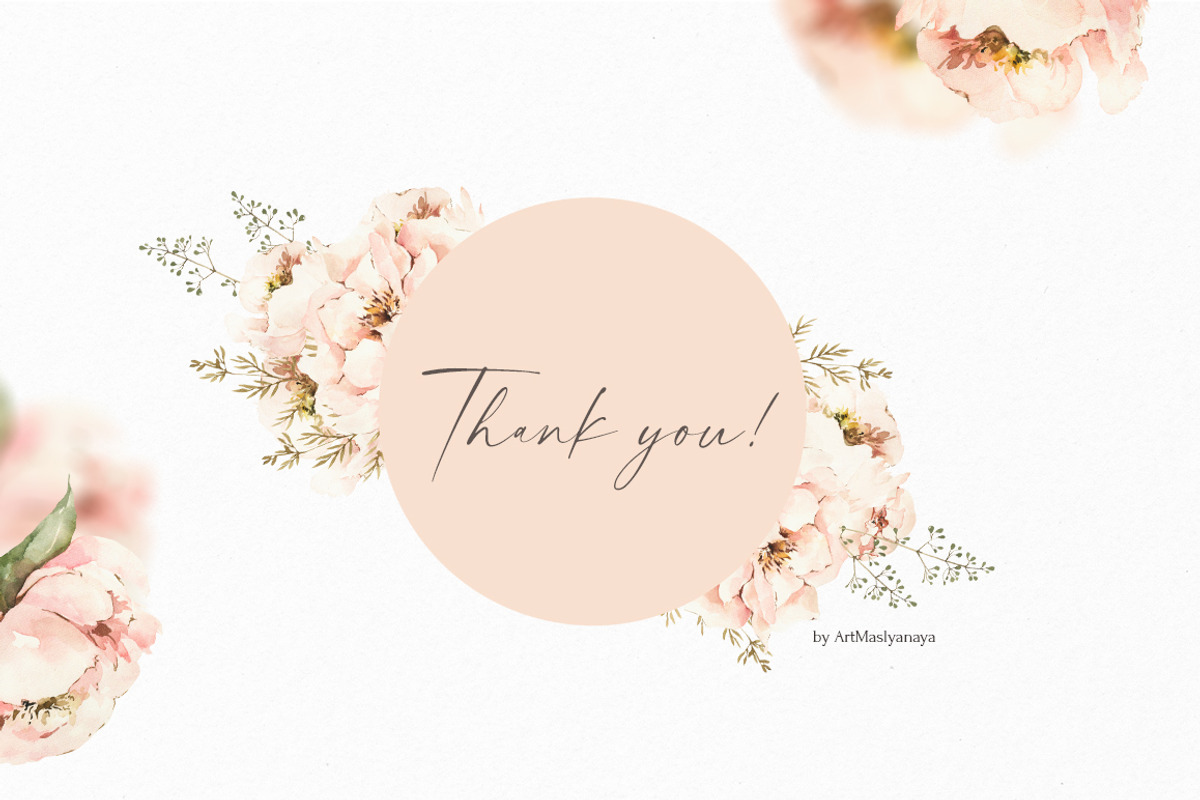 Peony inspiration Watercolor clipart, an Object Illustration by ArtMaslyana (Photo 7 of 7)