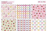 Florals & Stripes Vintage Patterns, a Pattern Graphic by Cozy pattern shop (Thumbnail 8 of 11)