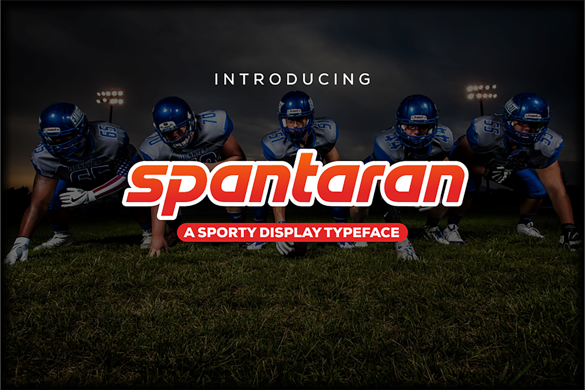 Spantaran – A Sporty Display Typefac, a Sans Serif Font by NURF Designs (Photo 1 of 4)