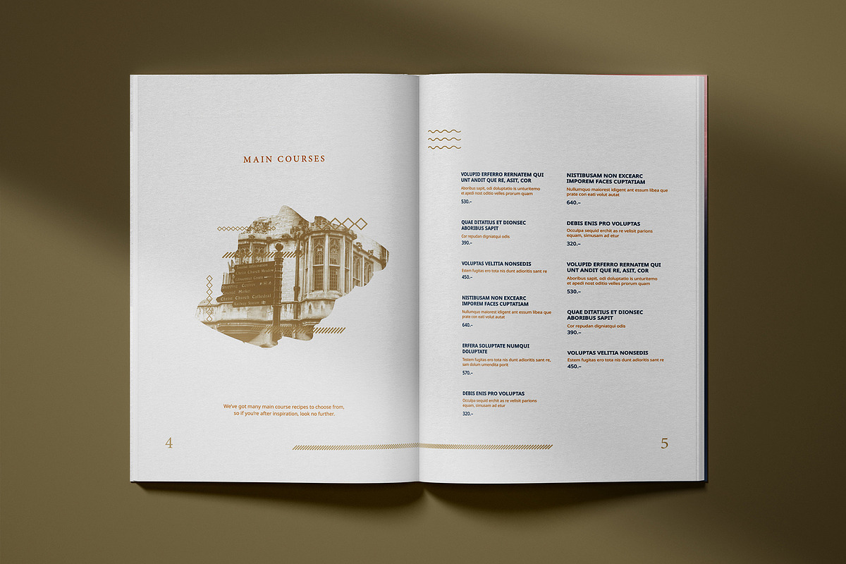 Clean Artistic Restaurant Menu, a Brochure Template by Grafvish (Photo 2 of 3)