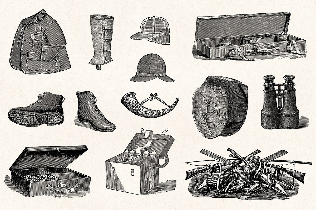 Hunting - Vintage Illustrations, a Sport Illustration by Graphic Goods (Photo 8 of 12)