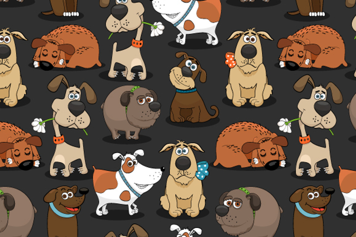 Cute dogs, a Pattern Graphic by ianakauri (Photo 4 of 6)