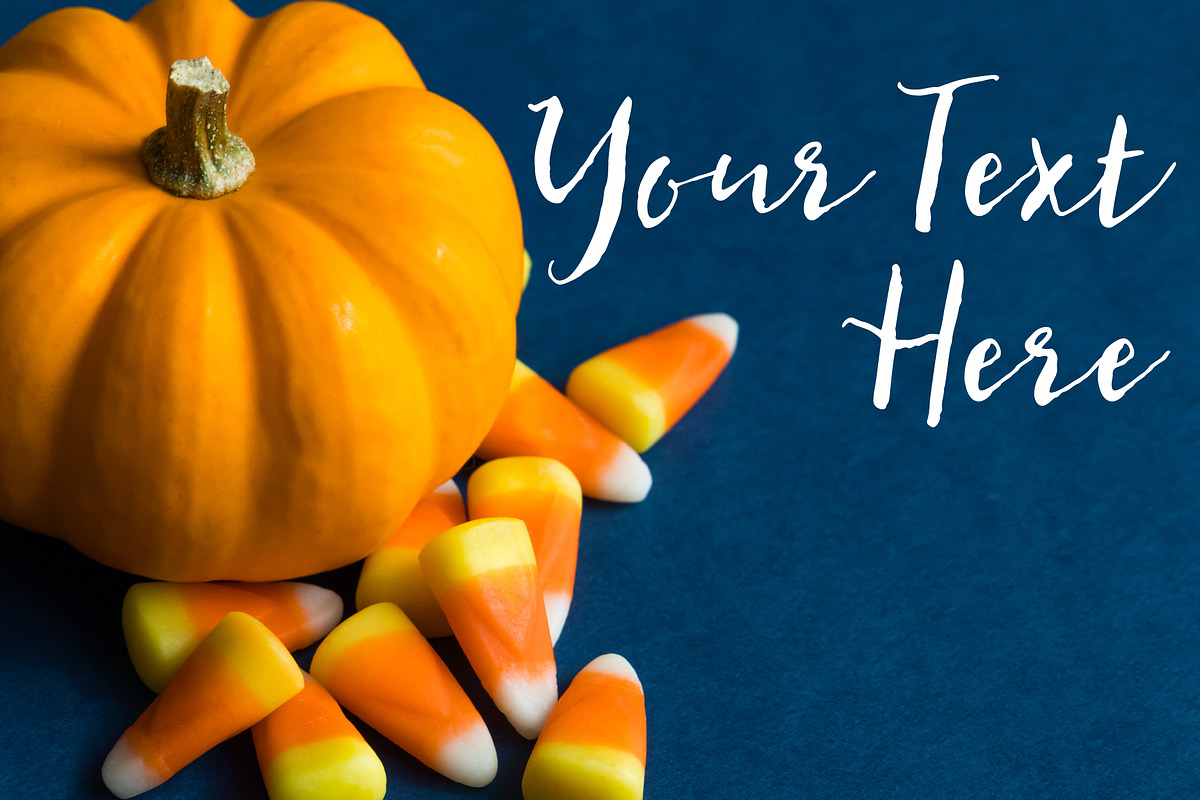 Halloween Pumpkin Navy Blue Mock up, a Holiday Photo by kissandmockup (Photo 1 of 2)