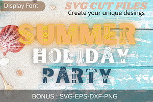 Summer Holiday party, SVG cut files