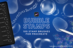 Bubble Stamps Procreate Brush Set, a Brush Add-On by AngelfishCreative