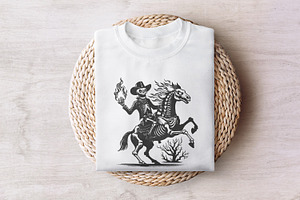 Skeleton Cowboy On Horse PNG