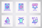 Laundry Service | 16 Thin Line Icons, an Outline Icon by Alex Blogoodf (Thumbnail 5 of 11)