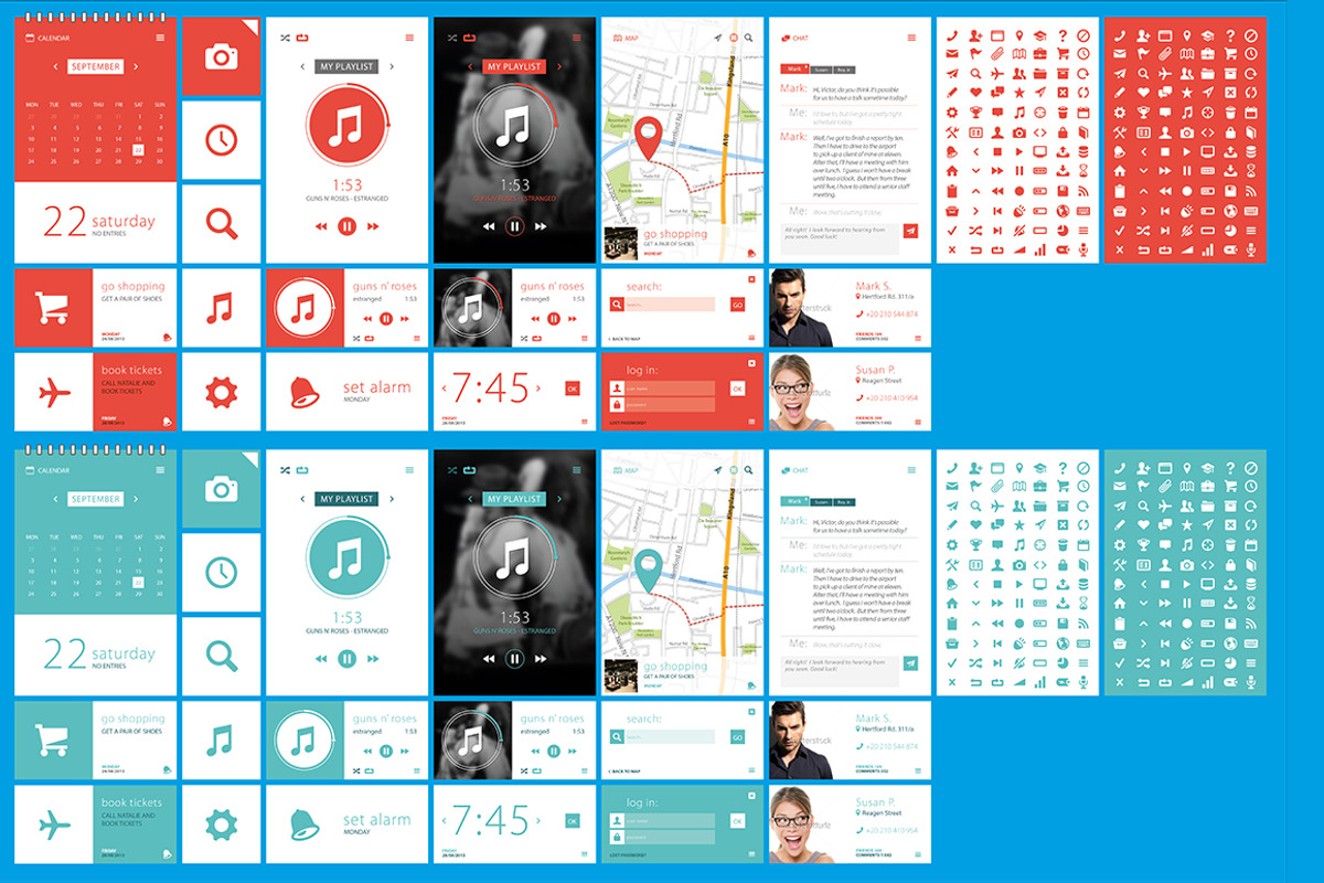 Flat User Interface | UI UX, an iPhone Mockup by pixart_pm (Photo 5 of 5)