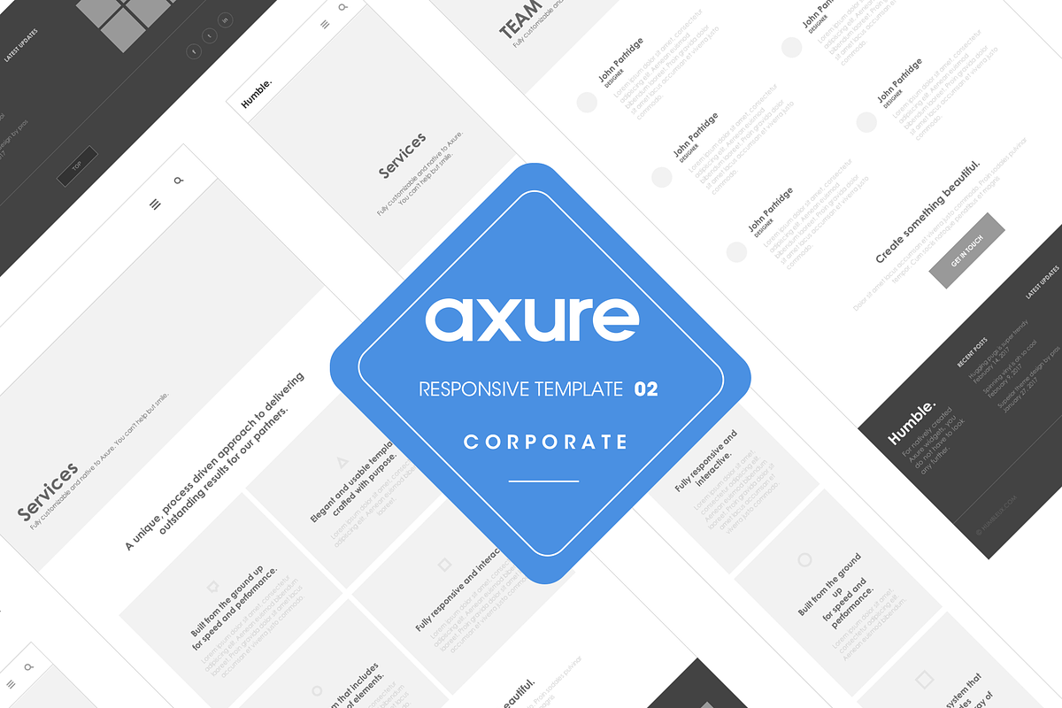 Axure Responsive Corporate template2, a Wireframe Template by Humble UX (Photo 1 of 5)