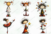 Whimsical & Quirky Doll Clipart, an Illustration by Creative Art (Thumbnail 4 of 10)