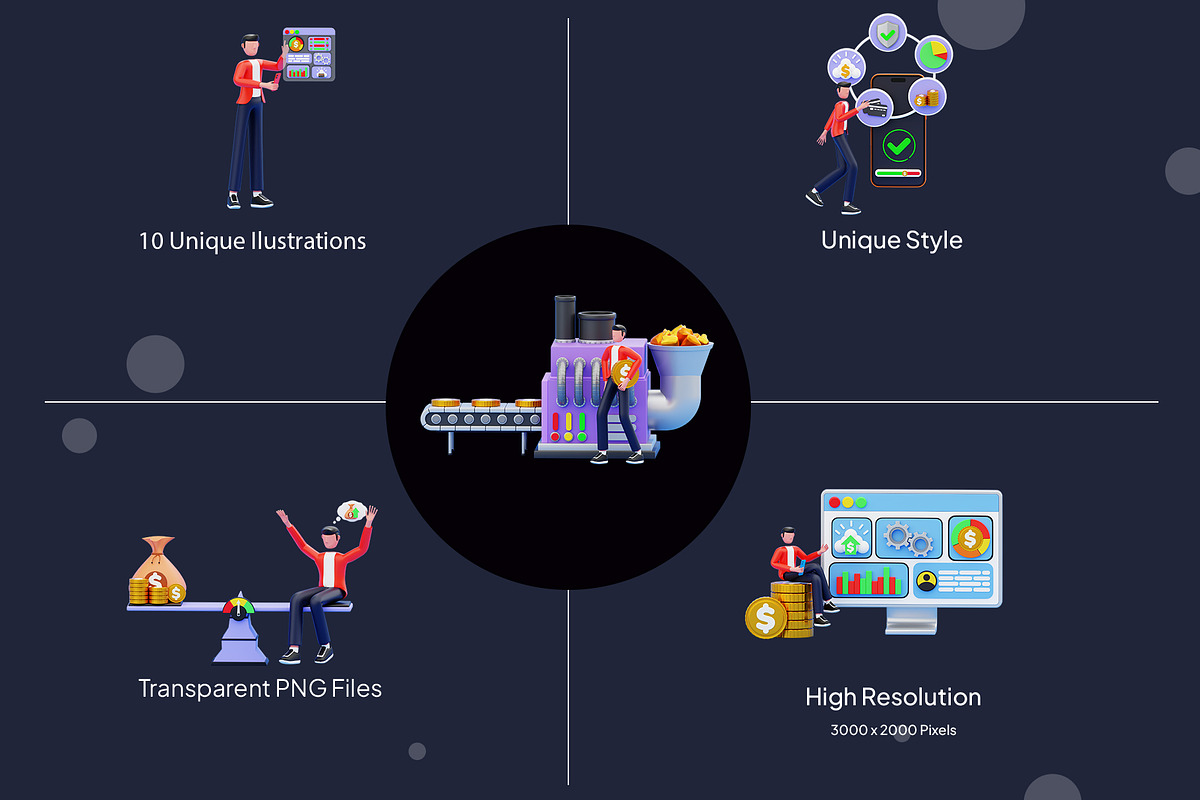 Financial 3D Illustration Pack, a 3D by novia99design (Photo 2 of 6)