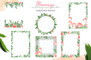 Flamingos and tropics Watercolor, an Illustration by Marina Ermakova (Thumbnail 9 of 13)