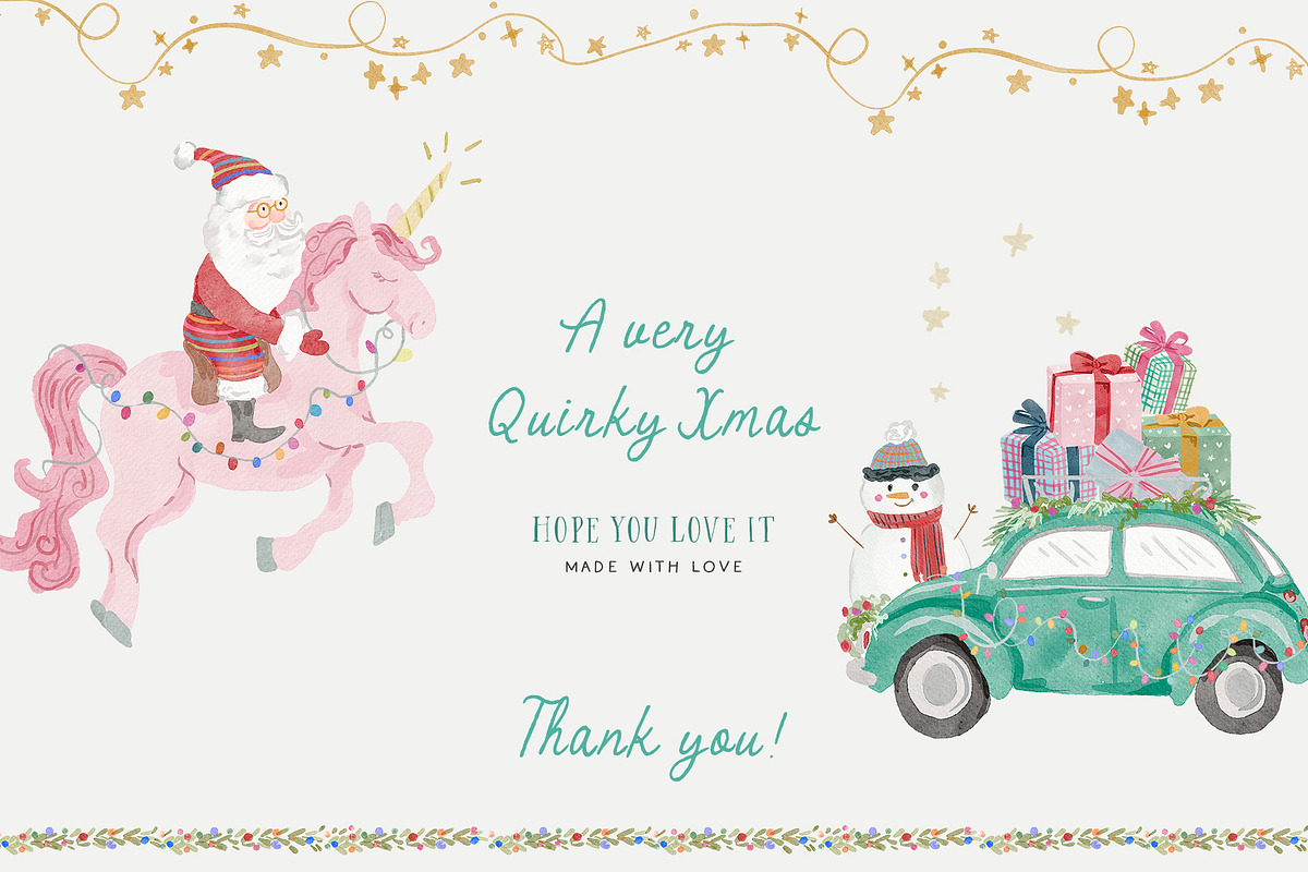 Watercolor christmas quirky holiday, an Object Graphic by Grace Noboa Illustrations (Photo 11 of 20)