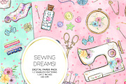 SEWING Digital Papers, a Work Illustration by Masha  Studio (Thumbnail 2 of 7)