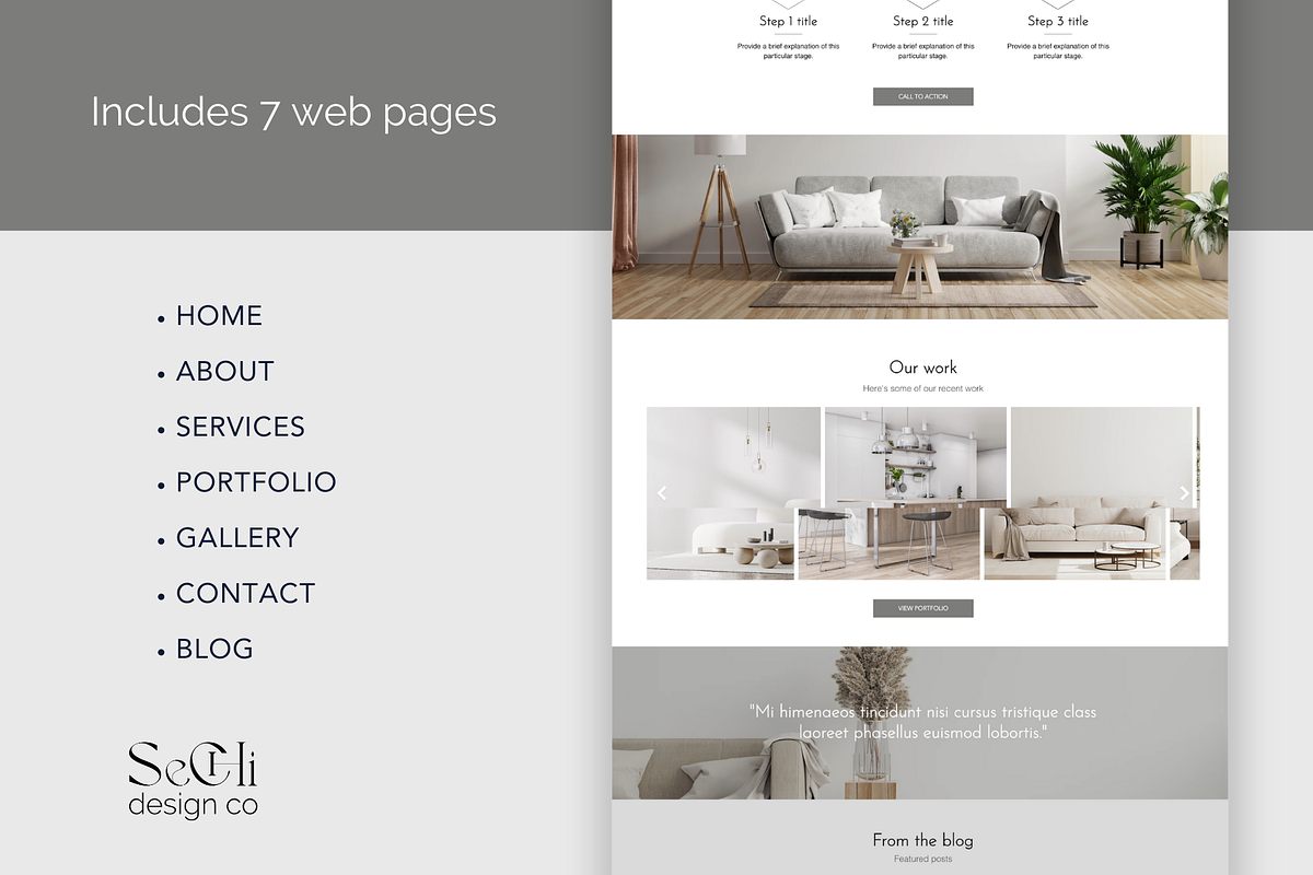 Minimalistic Wix Website Template, a Wix Template by Sechi Design Co (Photo 3 of 5)