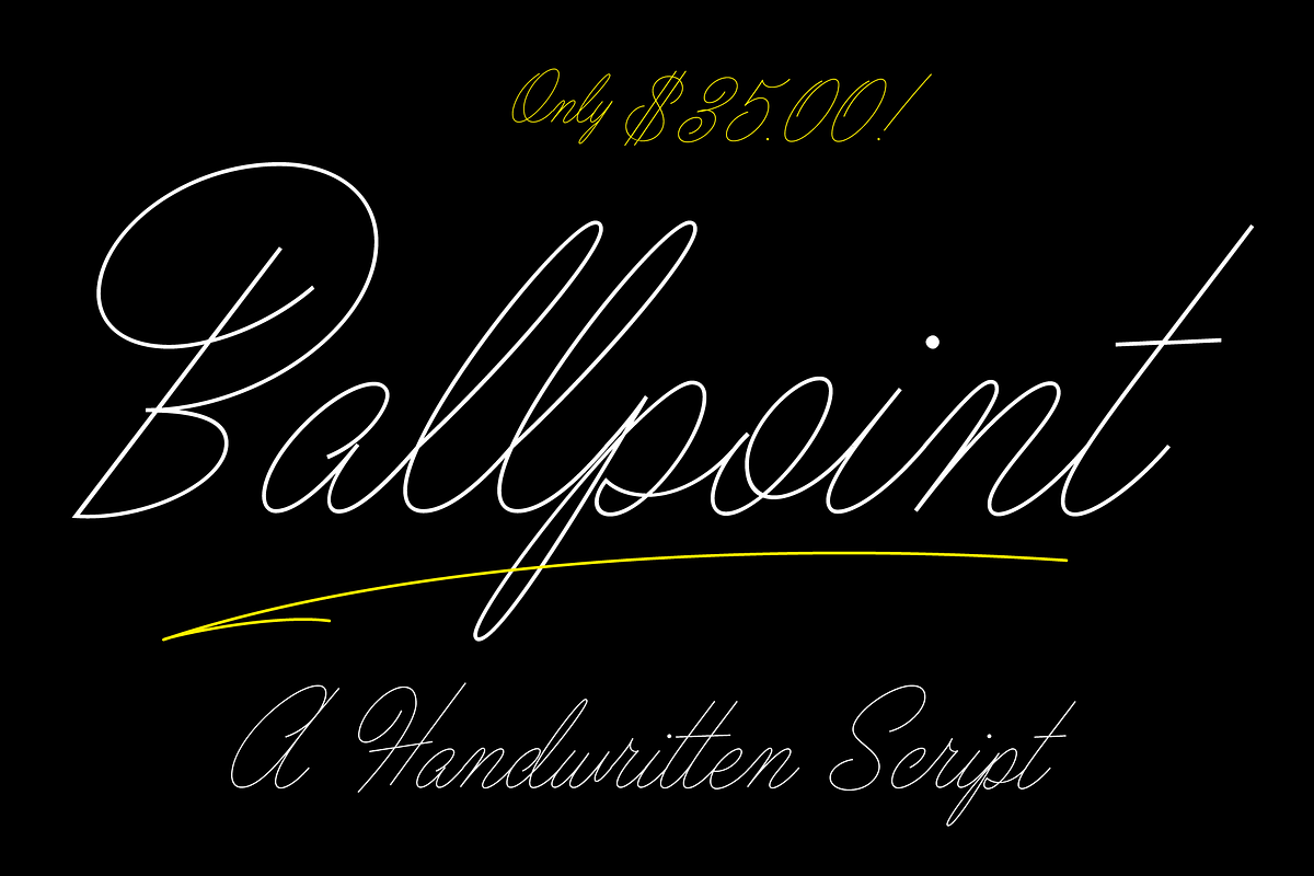 Ballpoint Script, a Script Font by Drew Melton (Photo 1 of 5)